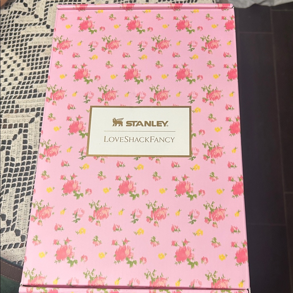 Stanley Pink Floral Gift Box with Gold Logo comes with dust bag